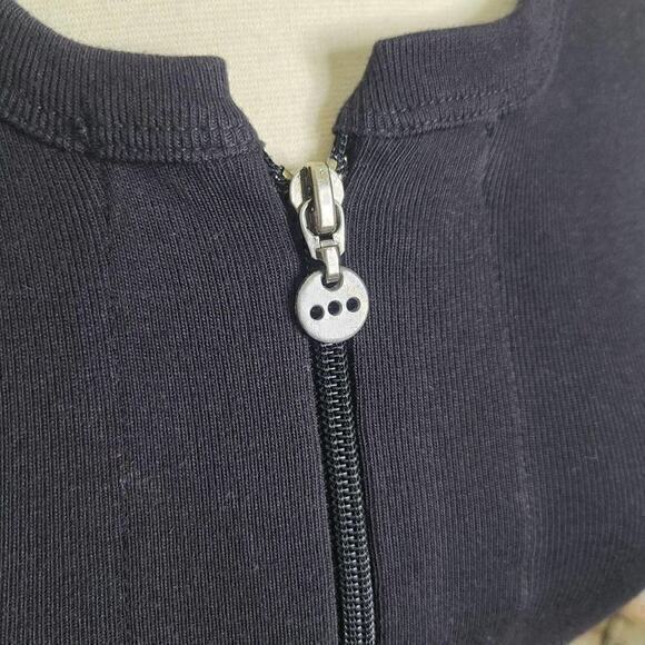Three Dots Women’s Zip Up Black Sweatshirt Size S Small - Picture 4 of 5
